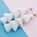 Jane Stone Fashion Tassel Earrings Statement Bohemian Multi Layered Gold Plated White Jewelry for Women Girls