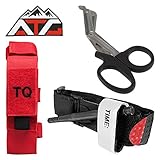 ATG Tactical Tourniquet & Trauma Medical Shear Pouch MOLLE PALS Duty Belt Loop EMT EMS (Red)