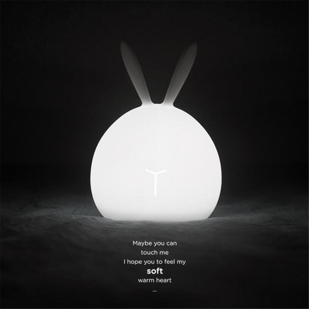 SIRIUS HEART Colorful LED Night Light USB Charging Creative Silicone Portable Electric Bedroom Bedside Lamp Cute Rabbit Lights
