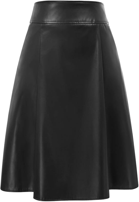 Jupe En Simili Cuir Avec Poches Evasees Et Fermeture Eclair Dans Le Dos Pour Femme Automne Hiver Noir 48 Amazon Fr Vetements Et Accessoires