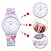 Zeiger New Easy Read Time Teacher Teen Plastic Young Girls Children Kids Watches, Lovely Heart Silicon Band (White)