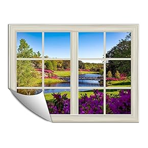 Wall Paper Small Wall Mural Beautiful Scenery Out of The Window Wall Art Removable Wall Decoration for Bedroom Living Room - 24x32 inches