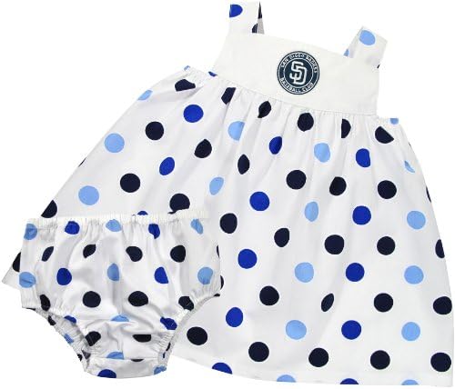 MLB San Diego Padres Sweet Spot Dress Set, White, 18 Months