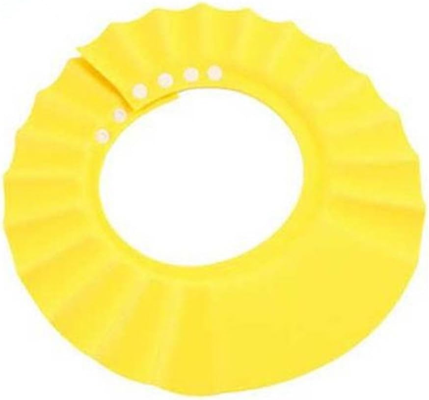 Inter Wealthy Store Adjustable Baby Shampoo Bath Shower Cap Wash Hair Shield Yellow Color