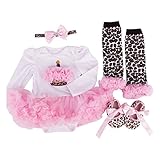 Baby Girls 4 Piece Sets Romper Dress Outfits Clothes Leopard Cake XL:9-18Months