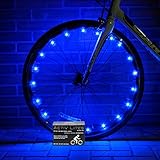Super Cool LED Bike Wheel Lights - Best Christmas Gift & Birthday Present for Boys Girls and Fun Adults. BATTERIES INCLUDED! Get 100% Brighter & Safer Bicycle Spokes & Rims. Easy Install (1 Tire Pack)