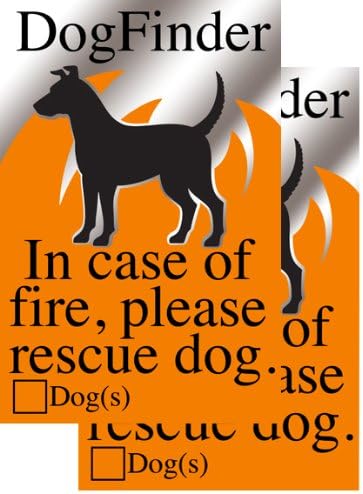 Dog Pet Emergency Fire Rescue Sticker-Two Pack (Not a Cling) Sign Gift