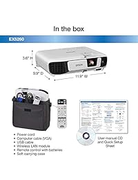 Epson ex5260 XGA 3.600 Lúmenes Color Brillo (Color salida de luz brillo blanco) 3.600 Lúmenes Proyector 3LCD (salida de luz blanco) Wireless HDMI