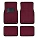 BDK MT-100-BD Burgundy Red Carpeted 4 Piece Car SUV Floor Mats With Vinyl Heel Pad Car Vehicle Universal Fit