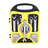 Yosoo 7pcs Ratcheting Combination Wrench Set, Flexible Head Multi-Functional Ratchet Conination Spanner Wrench 8-19mm Repair Tools Set