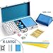 We Pay Your Sales Tax X-Large Numbered Tiles Mahjong Game Set. 144 Lucky Dog Pattern Aluminum case Complete Set with Pushers & Table Cover Gift/Birthday (Mahjong, Majiang高品质麻将) Blue