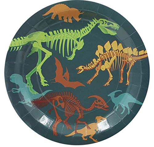 6 Dinosaur+Plates+Skeleton+Birthday+Supplies