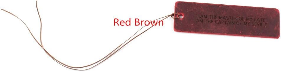 GP Personalized Engraved Leather Bookmarks Custom Wedding Anniversary, Schools Gift (Red Brown)