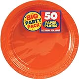 Big Party Pack Orange Peel Paper Plates |  9" | Pack of 50 | Party Supply