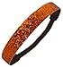 Orange Glitter Headband by Kenz Laurenz - Elastic Stretch Sparkly Fashion Headbands for Teens Girls Women Softball Pack Volleyball Basketball Set Sports Teams Store