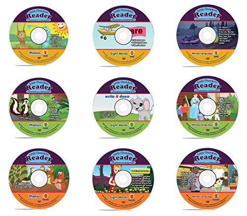 Early Reading Program for Baby, Toddler, Preschool, Kindergarten- Alphabet, Vowel Phonics & 200+ Sight Words - Little Champion Reader 9 DVD, Flash card, Book Kit