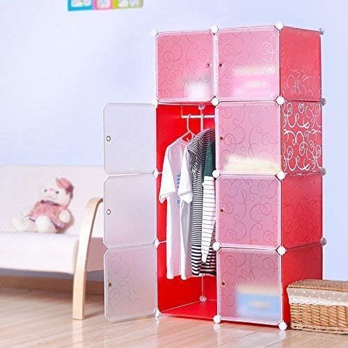 Efinito Collapsible Wardrobe Cupboard Closet Cabinet 8 Door Storage Organizer Rack Shelf for Clothes Living Room Bedroom (Color May Vary)