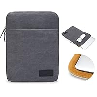 Kinmac 360°Protective Canvas Vertical Waterproof Laptop Sleeve with Pocket for 13 inch-13.5 inch Laptop and Old MacBook Air 13",Old MacBook Pro 13",Microsoft Surface Laptop Book 13.5"(Grey)