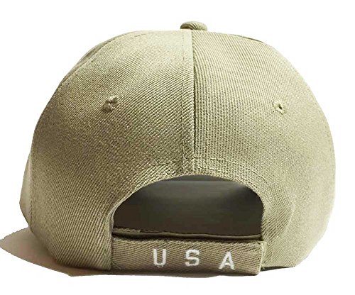 Patriotic American Eagle and Flag Baseball Cap with USA (Khaki)
