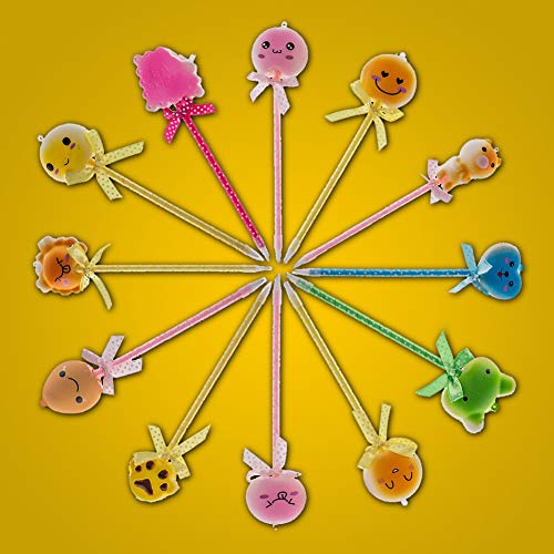 Gbell Kawaii Squishyies Ballpoint Pen for Kids - 6Pcs Dual-use Slow Rebound Toy Simulation Fun Shape Ballpoint Pen for Girls Boys Kids School Office Supplies