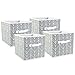 DII Non Woven Storage Collection Polyester Herringbone Bin, Small Set of 4, Gray, 4 Piece