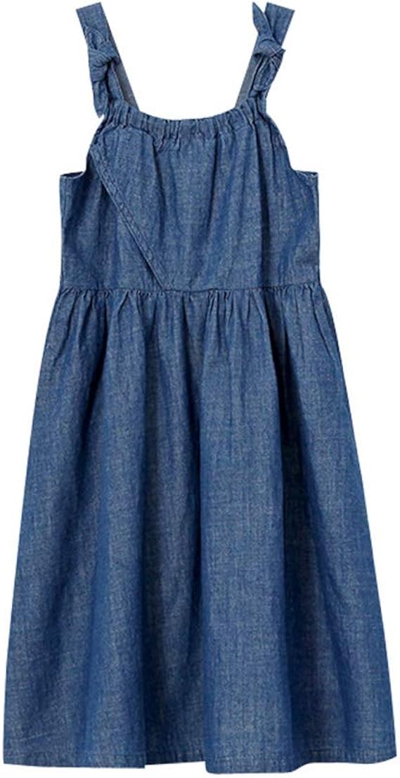 Amazon Jktown 女の子 ワンピース 洋服 サスペンダー ノースリーブ オールインワン チュニック デニム 無地 着回し 大きいサイズ 親子服 姉妹 カウボーイ風 通学 通園 部活 海遊び 可愛い 夏 ワンピース チュニック 通販