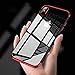 Cafele soft TPU case for iPhone X cases ultra thin transparent plating shining case for iPhone X Mixed silicon cover (Red)