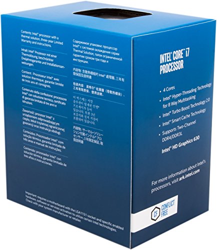 Intel Core i7-7700 Desktop Processor 8M Cache, 3.6GHz (Max Turbo Frequency 4.20GHz) 7th Generation