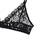FEESHOW Men's Lace Bra and G String Thong Sissy Pouch Crossdress Underwear Black Medium
