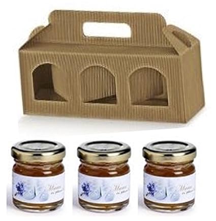 Scatola Per Vasetto Miele 3x50g - Fustellata, Made In Italy, Per Bomboniere - Foto 2