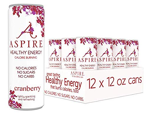 Aspire Healthy Energy Calorie Burning Zero Calorie Zero Sugar Drink Cranberry 12 Pack