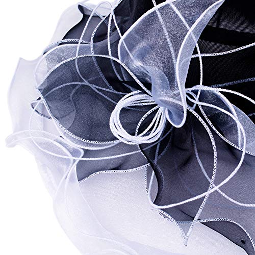 Women's Fascinators Wide Brim Sun Hat for Kentucky Derby, Church, Wedding, Tea Party, Royal Ascot, Easter (Black/White)