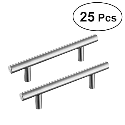 BESTONZON25 PCS Cabinet Hardware T Bar Cabinet Pulls Cabinet Knobs Kitchen Handles Bars for Bathroom Bedroom Cupboard Door and Drawer