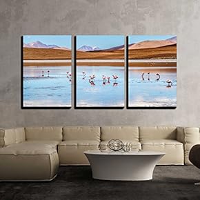 Pink Flamingos in Wild Nature of Bolivia Eduardo...