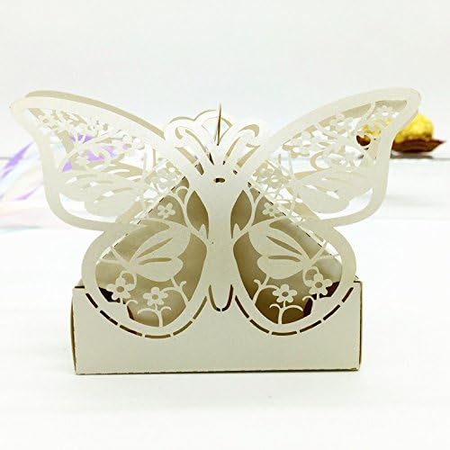 100-Pack White Butterfly Box Wedding Favors Boxes Gifts Box Marriage Party Decors