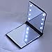 Leegoal Girl Compact Hand Cosmetic Makeup Pocket Mirror with 8 LED Light (Black)