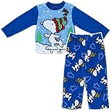 Peanuts Big Boys' Snoopy Fleece Pajamas