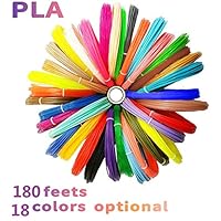 7TECH 3D Pen Filament Refills PLA 1.75mm 18Colors 180 Feet with 280 Stencils EBooks