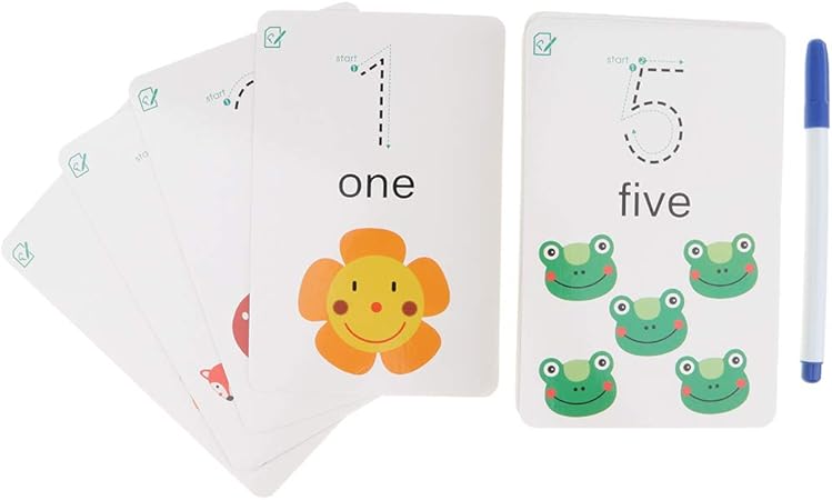 Amazon T Tooyful 30ピース 個赤ちゃんのおもちゃ用に設定された紙の認識カード手書き鉛筆 Numbers すうじ 図形 計算 おもちゃ