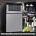NutriChef PKTEWBC240 Wine Cooler and Mini Fridge – Two Door - 6 Bottle Wine Chiller Cellar Top - 16 Can Beverage Refrigerator - Digital Touch Screen