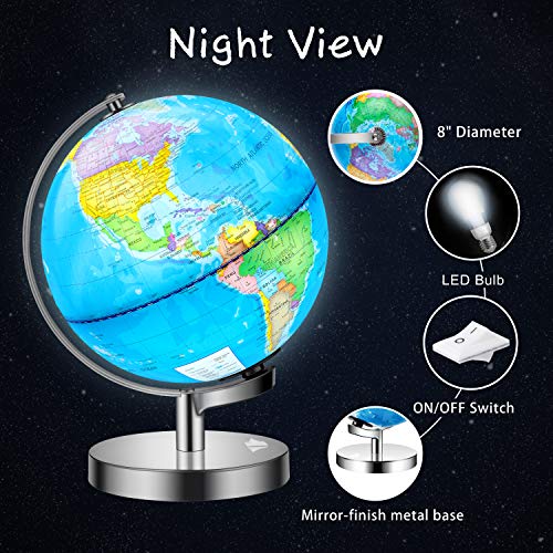 2 IKONG+Illuminated+Globe+Stand+Kids+Globe+Built+Educational+Desktop+Magnifying+Glass