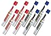 Pentel Lead Refills 0.7mm RED (4 Tubes PPR-7) + Blue (4 Tubes PPB-7), 12 Leads per Tube
