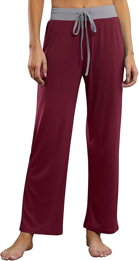 Women´s Comfy Loose Yoga Pants, Drawstring Waist Wide Leg Lounge Pants