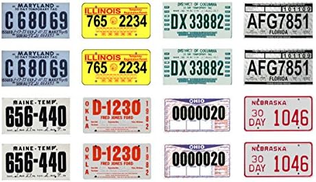 1:25 scale model 30 day temporary car license tag plates