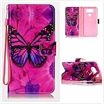 Meiyoo2 LG V20 Premium PU Leather Printed Wallet Case with Wrist Strap Kickstand Skin Protective Cover Card Slots Holder Magnetic Closure Folio Flip Slim Cover Skin Shell (Butterfly)