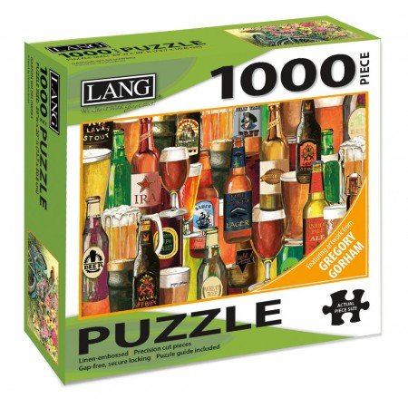 LANG - 1000 Piece Puzzle - "Crafted Brews", Artwork by Greg Gorham - Linen Finish - 29" x 20" Completed