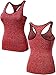Neleus Women's 3 Pack Dry Fit Compression Long Tank Top,8007,Blue,Grey,Red,US L,EU XL