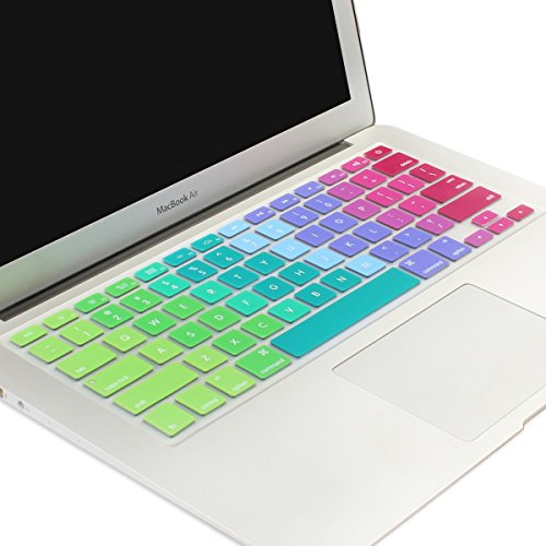 Batianda New Ombre Color Keyboard Cover Protector Silicone Skin for MacBook Air 13" MacBook Pro 13" 15" 17" (with or w/Out Retina Display) - Rainbow