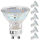 LE GU10 LED Bulbs, 50W Halogen Bulbs Equivalent, 3W, 350lm, Non-Dimmable, 120° Beam Angle, MR16, LED Light Bulbs, Pack of 6 Units (Warm White)