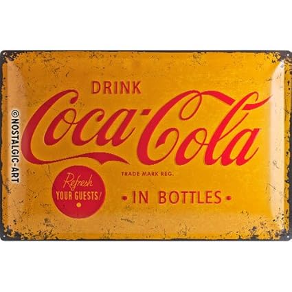 Amazon De Nostalgic Art 24007 Coca Cola Yellow Logo Retro